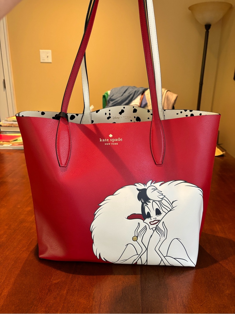 kate spade red Cruella de Vil Graphic Tote